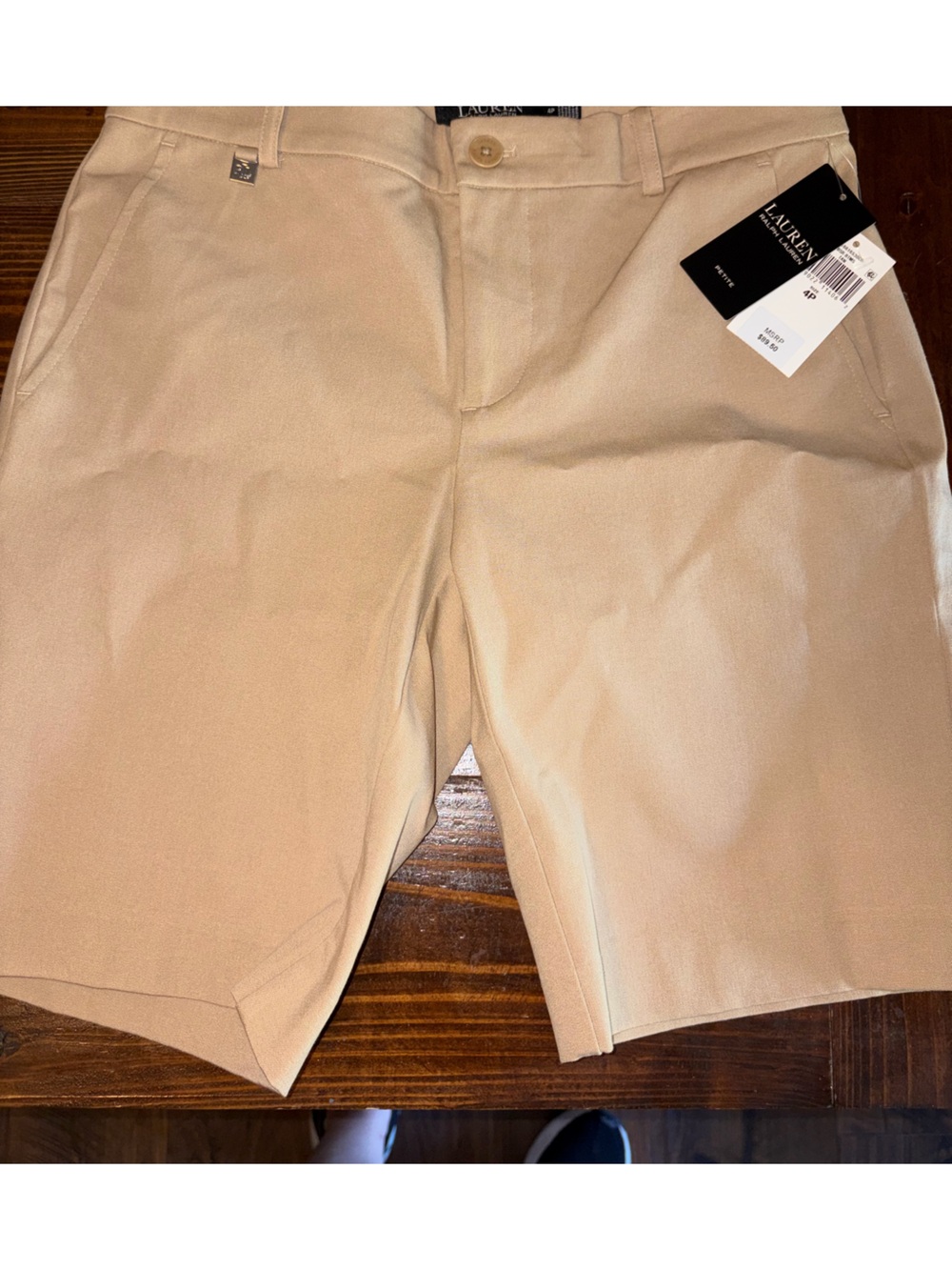 LAUREN RALPH LAUREN Women’s Khaki Stretch Chino Shorts
